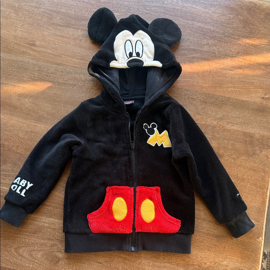 Kids 4t Black And Red Mickey Mouse Hoodie